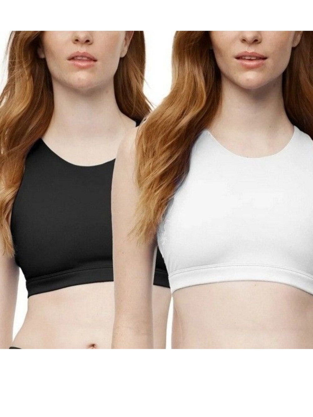 GAP Smooth High-Neck Sports Bra - Black & White 2 PACK!